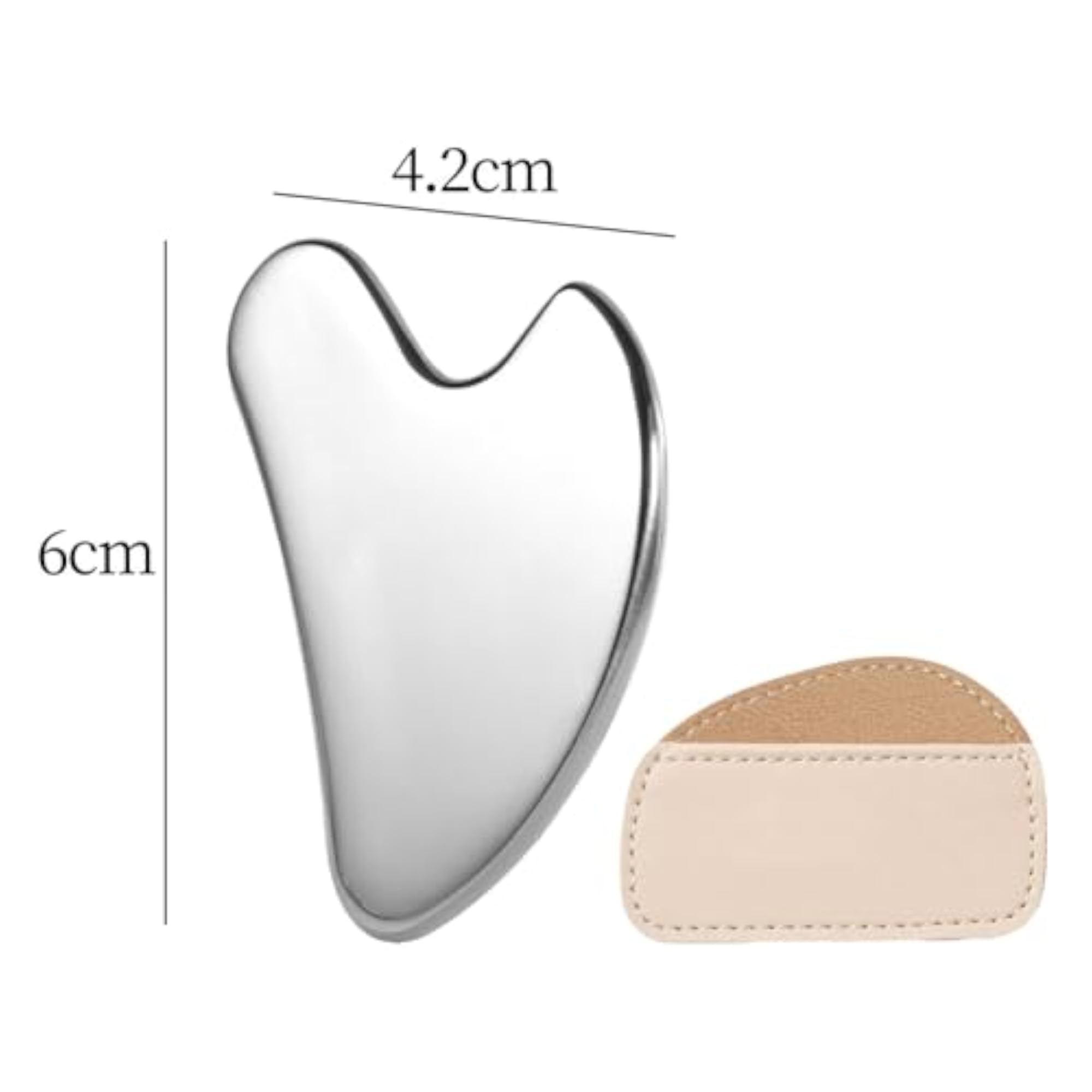 Makeup Spatula, Heart Shape Stainless Steel with Storage Bag