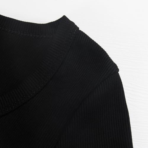 PALINDA Women's Ribbed Fitted Long Sleeve Shirts Basic Notch V Neck T Shirts Layering Tee Tops2