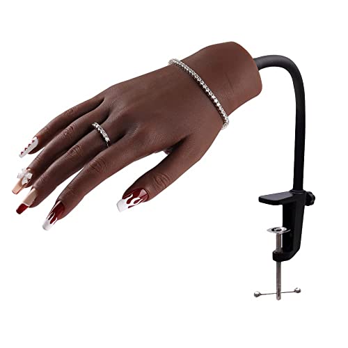 KnowU Main d'entraînement à la pratique des ongles avec support de support, main de pratique pour les ongles en acrylique, main de pratique des ongles, couleur 6# droit Cover