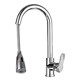 Elegante grifo de cocina de acero inoxidable, diseño moderno, fácil instalación, una sola manija para una limpieza sin esfuerzo, perfecto para cocinas domésticas y gourmet