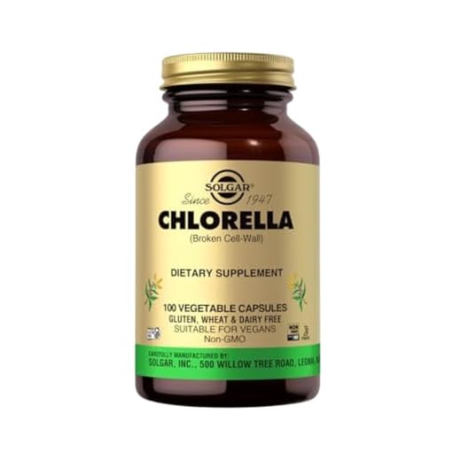 Solgar Chlorella 520 mg Vegetable Capsules - Pack of 100 - High Concentration of Chlorophyll - Helps Fight Cell Damage - Herbal Supplement - Kosher, Vegan and Gluten Free