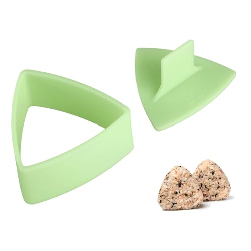 MUCKLILY DIY Triangle Rice Ball Mold Non Stick Sushi Maker for Seaweed Bento Light Green Easy to Use Food Grade Rice Shaper for Homemade Sushi