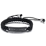 MPRAINBOW Custom Personalized Morse Code Secrect Message Adjustable Handmade Braided Link Bracelet f