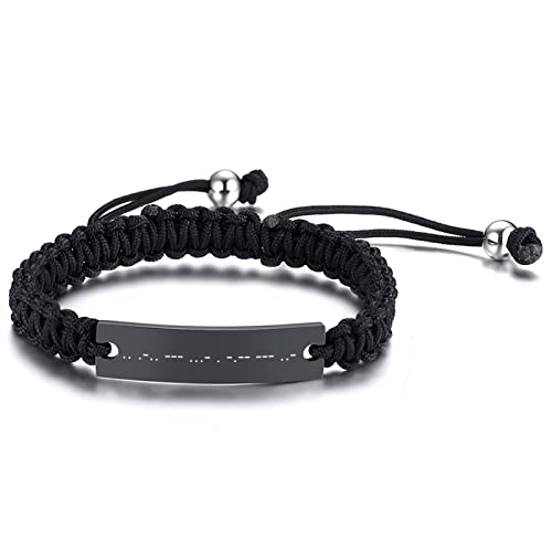 Mprainbow Custom Personalized Morse Code Secrect Message Adjustable Handmade Braided Link Bracelet For Men Women Fantastict Gift For Mom Dad Daughter Son Lover Friends #TOP18