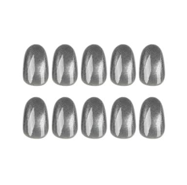 Cat Eye Press on Nails Cortas, 24 unidades, Uñas cuadradas para pegar con efecto ojo de gato, uñas postizas de cobertura completa, uñas postizas reutilizables, brillantes para mujeres, juego de