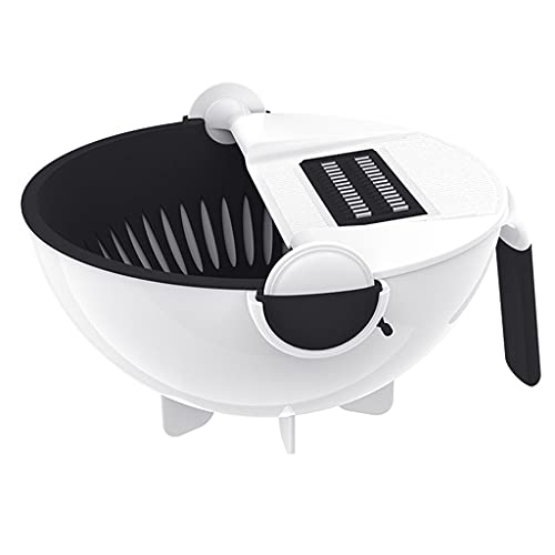 Drain basket Coupe-légumes Multifonction Panier De Vidange Magic Rotate - Coupe-légumes Râpe À Julienne Et Hachoir Coupe-légumes avec Passoire À Fruits Passoire À Fruits Spiraliseur Végétarien