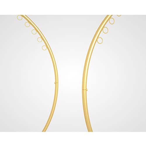 Perchero de ropa dorado y redondo de 150cm con base estable de metal para tienda 5
