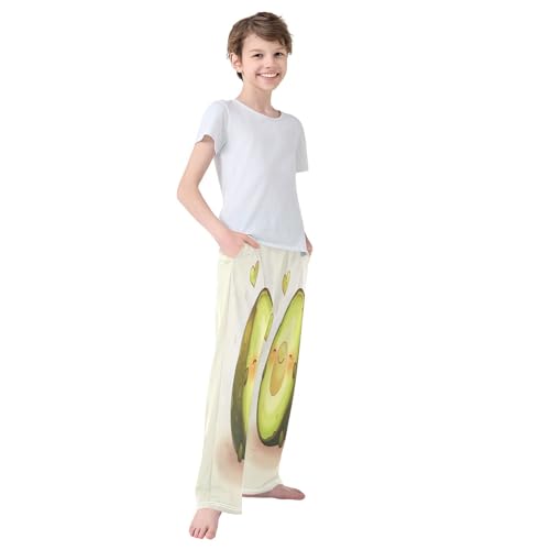 Boys' Pants Avocado Green Heart Long Bottoms Jogger Pants Elastic Waist Trousers with Pockets S-XL4