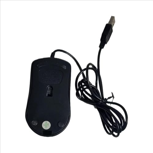 Image of Star Marketing- Wired 3D Optical Mouse with 1200 DPI, Plug & Play functionality, Optical Sensor, Rated at 5V=100mA, and Measuring 94.5 mm in Length, 52.5 mm in Width, and 32 mm in Height (Black).