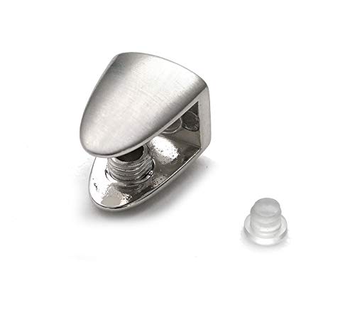 Sourcing Map Pinces Fixation étagère Verre 8 Mm – Lot De 4, Argent, Avec Vis, Pour Salle De Bain Ou Cuisine - 10