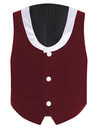 YiZYiF Boys Suit Vest for Kids Boy 3 Button Single Breasted Formal Vest Kids Dresswear Top