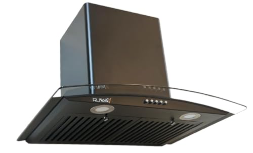 RUWA DOVE 60cm Wall Mount Kitchen Chimney | 1100 m³/hr Suction | Stainless Steel Baffle Filter | Push Button Controls | 3W LED Lights | Plastic Oil... - Image 2