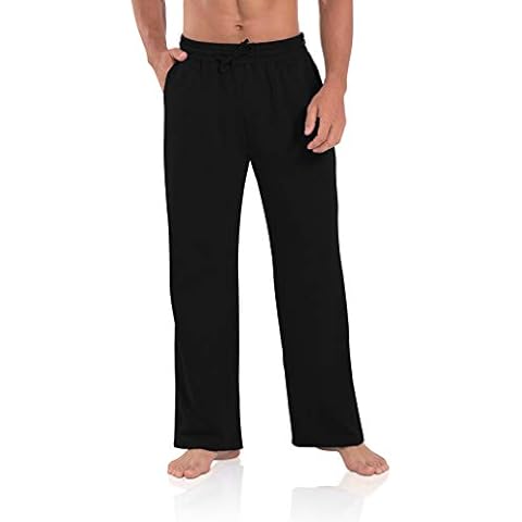Agnes Urban Men's Joggers Sweatpants Open Bottom Straight Leg Casual Loose Fit Running Athletic Jersey Pants with Pockets Black Cover