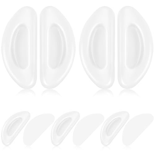 MAGICLULU Almohadillas Nasales Antideslizantes para Gafas, 5 Pares de Silicona Blanca, Piezas Nasales Cómodas y Adhesivas para Gafas de Sol y Uso Diario