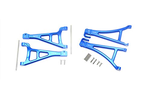 GPM for TRAXXAS-1/10 E-REVO 2.0 VXL 86086-4 Aluminum Front Suspension ARM Set (Upper+Lower) -16PC Set (Blue)