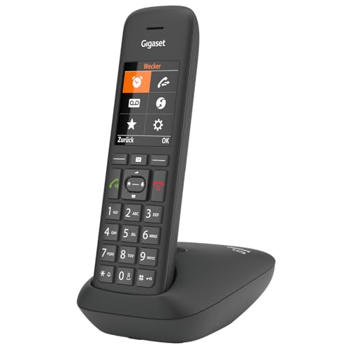 Gigaset C575 - Schnurloses DECT-Telefon - großes Farbdisplay mit moderner Benutzeroberfläche - Adressbuch für 200 Kontakte - Schutz vor unerwünschen Anrufen, schwarz [Deutsche Version]