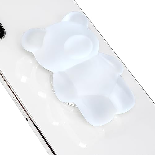 GRIPONG Fun 3D Gummy Bear Phone Grip - Expandable Collapsible Stand for Smartphones & Tablets - Bear Design, Secure Grip, Easy Attachment, and Removable (Clear 3D Bear)