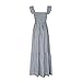 Women's Sleeveless Strap Retro Plaid A-Line Smocked Maxi Long Dress with Ruffled Hem Nice Date Night Out Outfits Cute Spring Dress Fashion Streetwear for Women Black