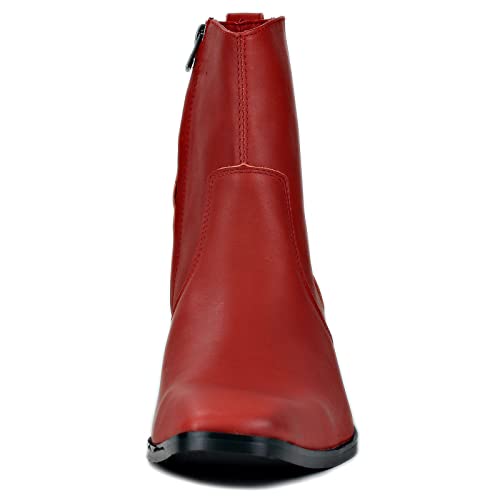 Image of Dress Boot for Men Heels Casual Chelsea Combat Ankle Chukka Boots Zipper Black JY002