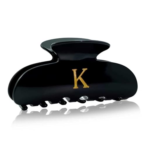 Image of Initial Cute Hair Clips - Black Letter Elegant Hair Claw Clips, Fashion Glitter Claw Clips Durable Hair Clips, Wedding Gift, Bridesmaid Gifts, Birthday Gifts, Christmas Gift, Letter K