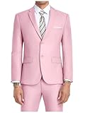 Pink Suits for Men Slim Fit 2 Piece Suit Wedding Prom Homecoming Suit Set Jacket Pants with Tie Tuxedo Set XXL
