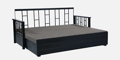 Image of Ubpon 3 Seater Metal Sofa Cum Bed with Hydraulic Storage | Single Size Sofa Cuma Bed | Metal Sofa Set for Living Room, Guest Room D10 Grey Sofa Single