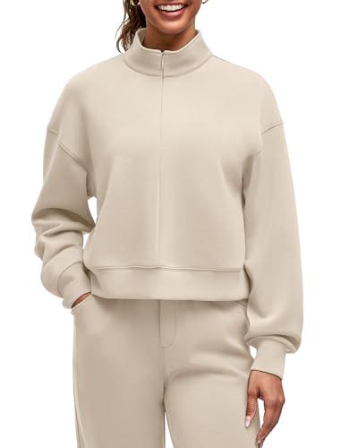 G4Free Smoofit Modal Soft Women's Half-Zip Pullover Mock Neck Long Sleeve Sweatshirts with Side Slits2