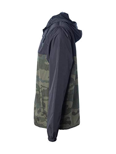 Independent Trading Co.. - Light Weight Windbreaker Zip Jacket - EXP54LWZ - M - Black/Forest Camo