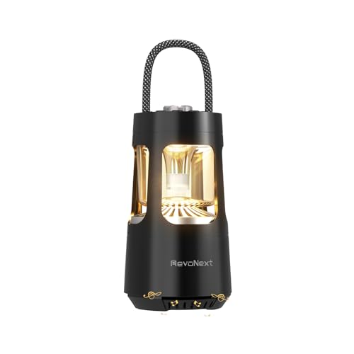 JWEX Revonext Camping Lantern Bluetooth Speaker Outdoor Waterproof Wireless Speaker with Dual-Color Ambient Light Bluetooth 5.3 Portable Speaker with TWS Stereo for Camping Hiking Patio Backyard