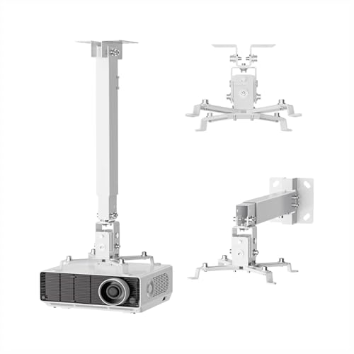 Image of 3ft Adjustable Projector Ceiling Mount Stand | 28 to 36 Inch (3 Feet) Extendable Bracket | Universal Tilt, Swivel & Rotate Wall /Ceiling Projector Mount | Heavy-Duty Frame#1