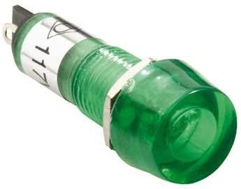 STEREN Bombilla redonda de luz neón de 117 VAC, verde, paquete de 2