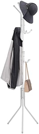 XJYMCOM Coat Rack 175cm 12 Hooks Clothes Stand for Jacket Rack Umbrella Clothes Holder Floor Standing Rack Clothes Hanger Hooks for Bedroom Hallway Office(White)