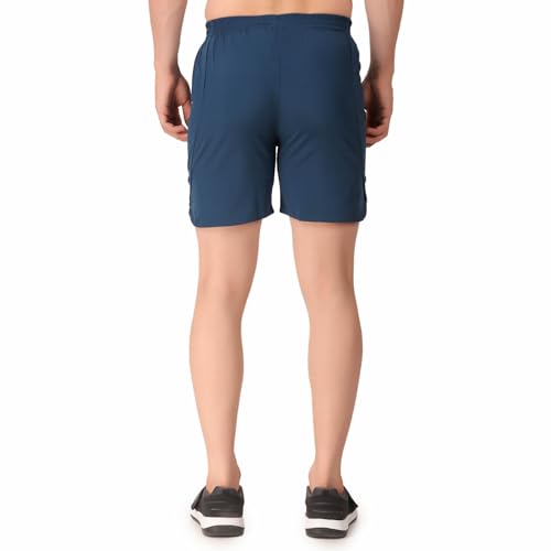 Image of Oysters Men's Regular Fit Elastic Waist Shorts with Zip Pockets