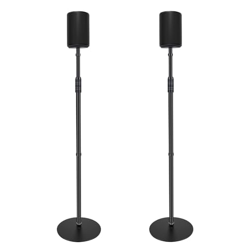 Howonder Speaker Stands for Sonos Era 100 or Era 100 SL Adjustable Height from 33 to 47 Easy DIY Assembly HD-628 2 Packs Black