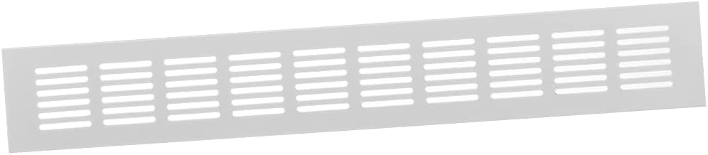 60x400mm Air Vent Cover - Aluminium Ventilation Grille - White Furniture Grill for Door, Wardrobe, Radiator