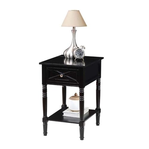 Pemberly Row PR-4753-2001173 Square End Table With Charging Station In Black Wood Finish thumb #9