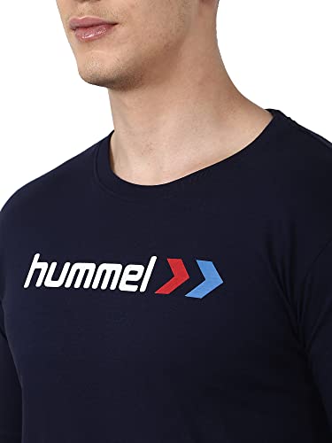 Image of hummel Ombi Round Neck Cotton Rich Half Sleeve Solid Regular fit Cottonpoly T-Shirt for Men Comfortable Soft Breathable Fabric Stretchable for Everyday Use Ideal for Casualwear