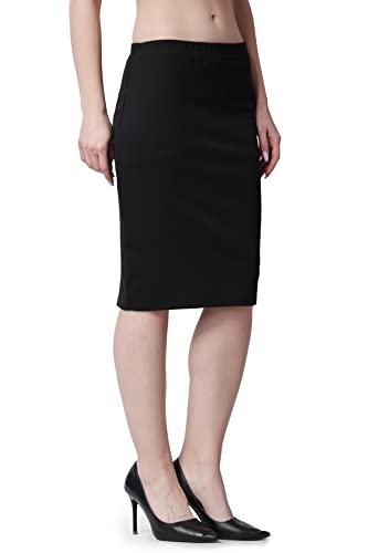 Image of POPWINGS Casual Solid Pencil Skirt for Women || Knee-Length Skirt for Women || Stylish Mini Skirt for Women || Summer Pencil Skirt for Women