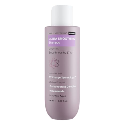 Bare Anatomy Ultra Smoothing Shampoo For Dry And Frizzy Hair | Restores Smoothing & Texture By 37% | Powered By Carbohydrate Complex & Niacinamide | Sls & Paraben Free | Vegan | 100ml