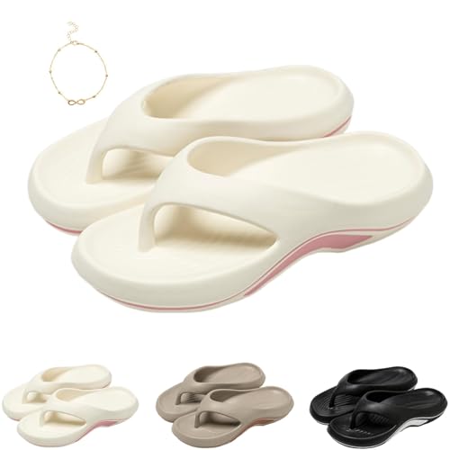 Pillow Arch Support Flip Flops, Comfortable Platform Walking Slides Non-slip Orthopedic Slippers Sandals