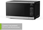 Panasonic NNSB42QSC Compact 900 W Four à micro-ondes haute puissance, 7 Menus de cuisson automatique, 0.9 cft. Capacité intérieure, Serrure enfant, Acier inoxydable, Noir