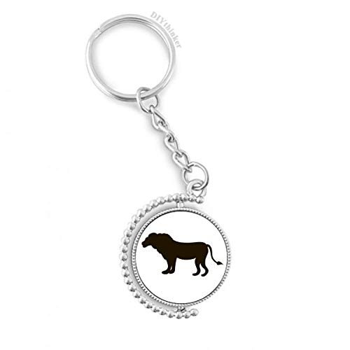 Llavero de león negro con anillo giratorio para organizar tus llaves con estilo diario