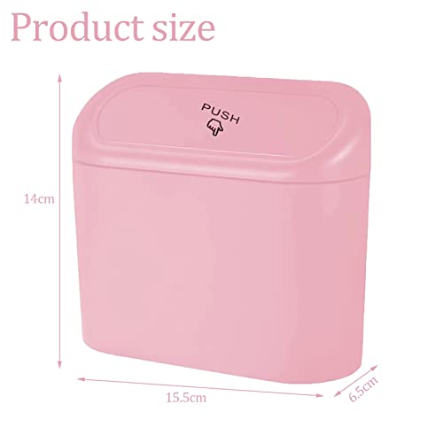 Tulsondai Car Trash Can, Mini Trunk Push Hanging Portable Car Bin with 2 roll Disposable Trash Bag for Vehicle Home, Office. (Car Trash can Pink) by Tulsondai - Image 2
