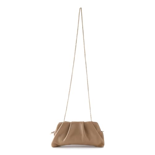 Image of Evening Bag for Women Ruched Clutch Purse Detachable Metal Chain Crossbody Bag