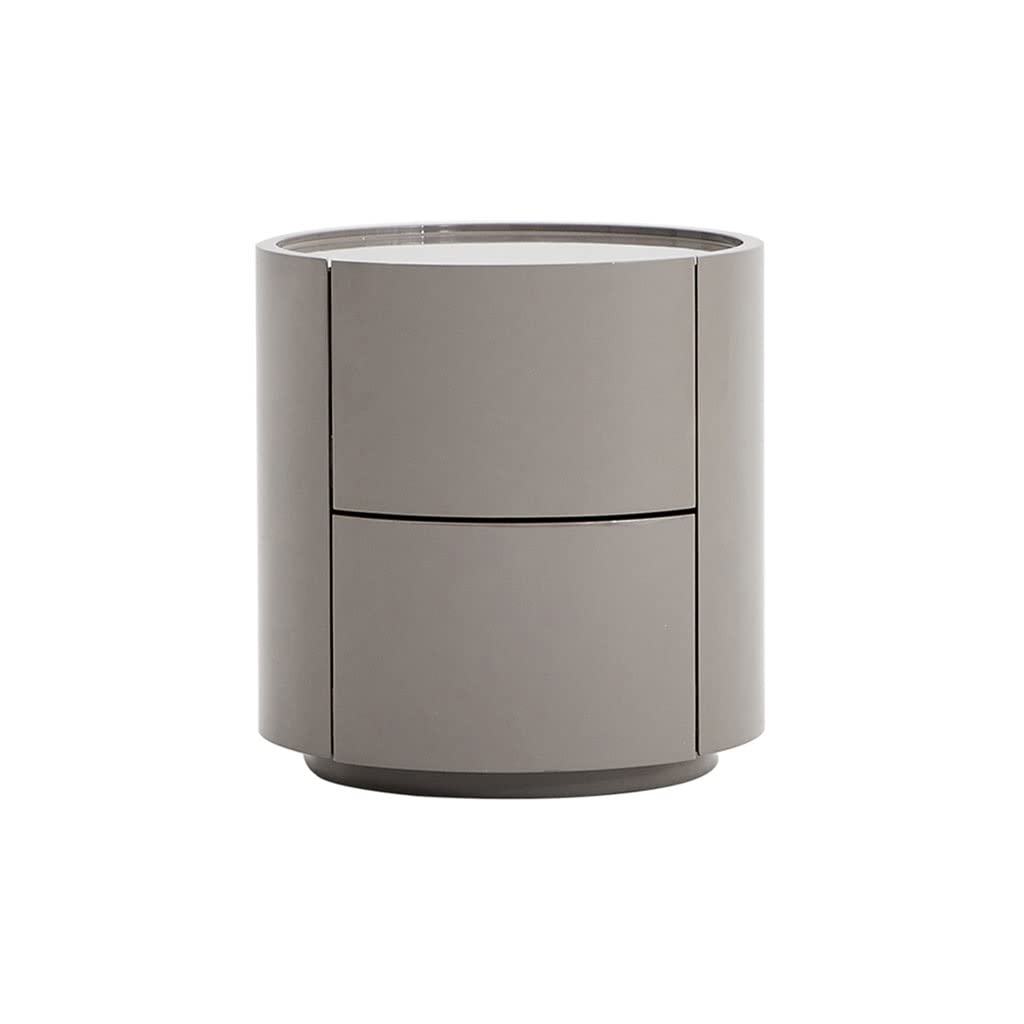 BHGFYXBS Side Tables Bedroom Bedroom Bedside Table Round Double Drawer Side Cabinet Storage Drawer Rack Nightstand Small Apartment Storage Cabinet Bedside Tables,A
