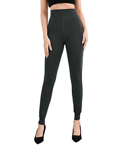Image of Pnadty Women's High Waisted Velvet Warm Elastic Tights Winter Fleece Lined Thick Leggings Pants