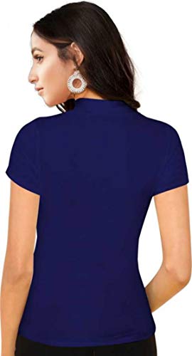 Image of Dream Beauty Fashion Women's Half Sleeve Round High Neck Top Elegant Casual Tee, Pack of 2-23 inch inches (Combo-Tripta Tiger)