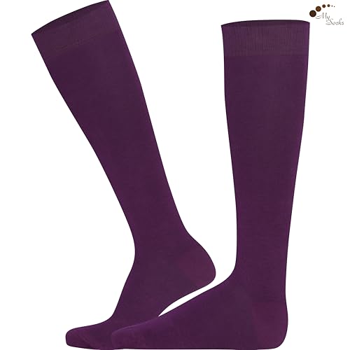 Image of Mysocks Knee High Socks for Women Men Combed Cotton Seamless Toe Tall Long High Socks