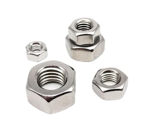 10/25/50/100/200/500�� M1 .2 .4 .6 M2 .5 M3 M4 M5 M6 M8 M10 M12 DIN934 A2 304�X�e�����X�X�`�[���Z�p�Z�p�i�b�g(100pcs M1.4 brass)