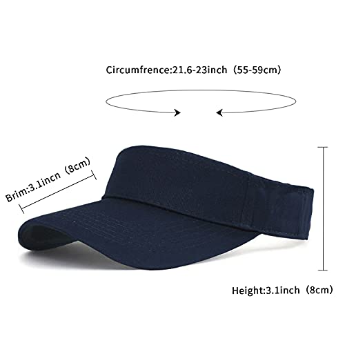 Image of HH HOFNEN Sports Sun Visor Hats Cotton Twill Ball Adjustable Sun Caps for Men Women